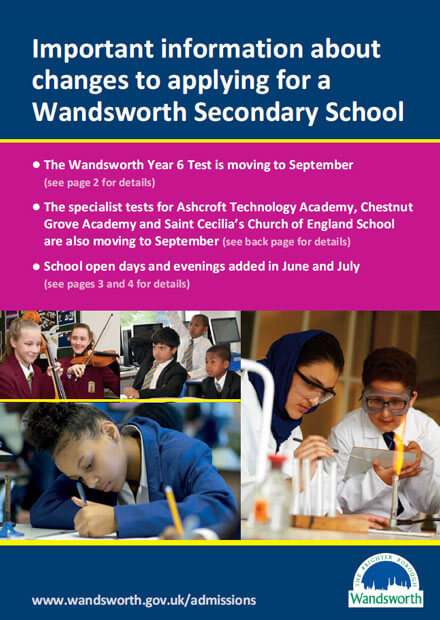 Important information about changes to applying for a Wandsworth Secondary School
